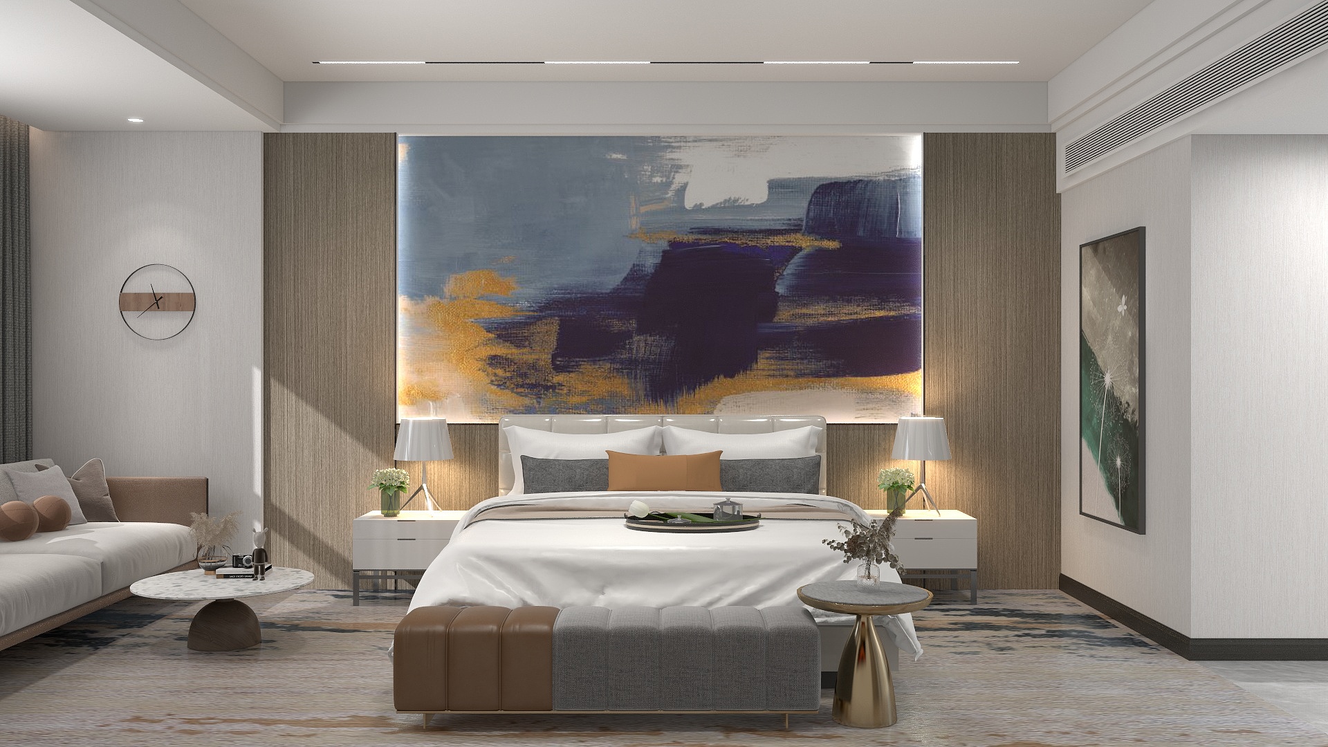 45平方，酒店公寓，无主灯吊顶