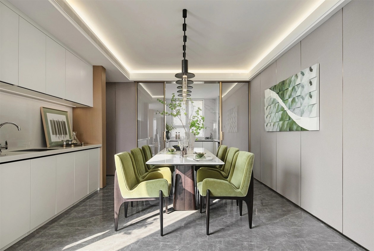 现代清新绿，凝练活力氧气之家