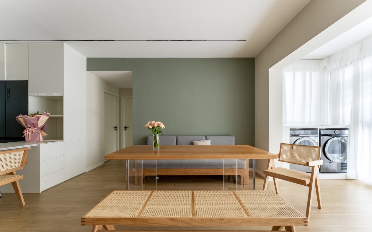 《柔雾》89平杏子灰+伦敦雾，树屋+无主灯去客厅化的亲子房