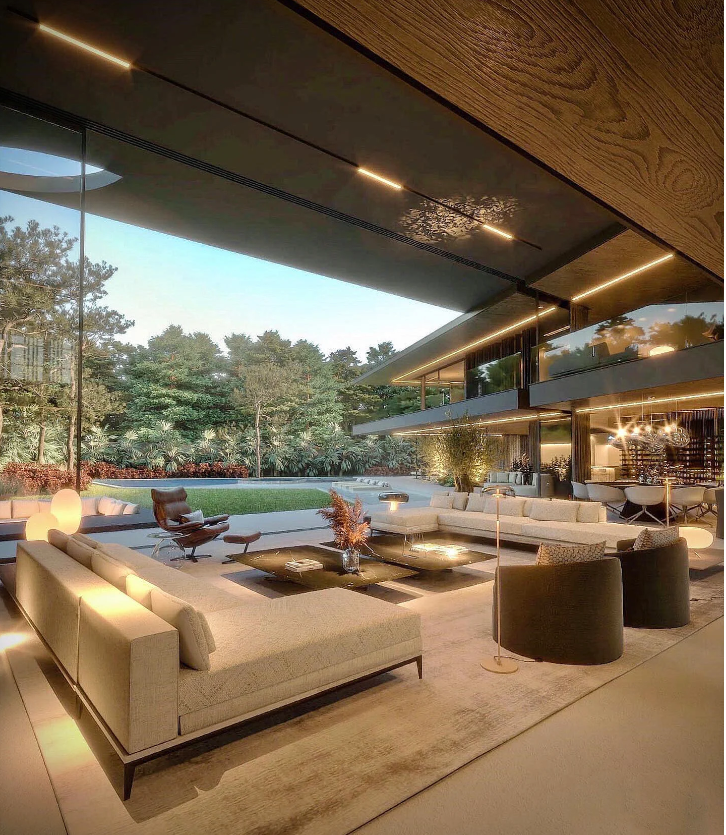 到了一定年纪，都会爱上这样的别墅客厅？