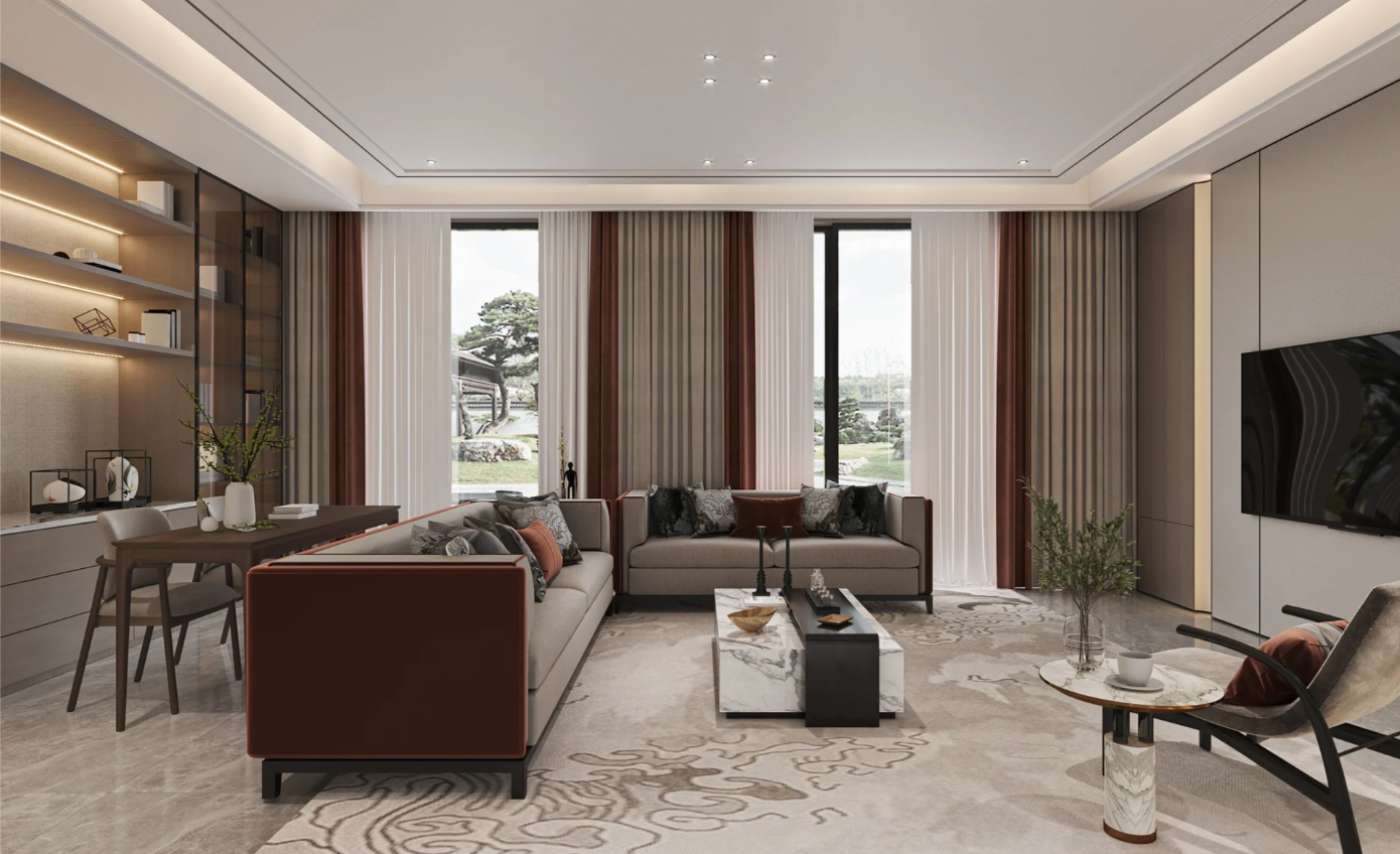 500㎡自建房|别墅装修还得看新中式风格