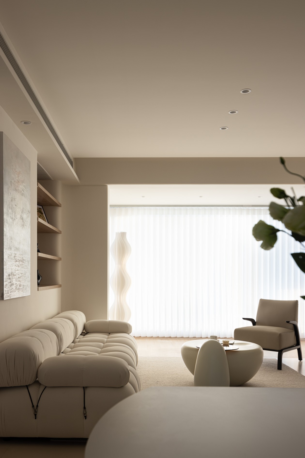 120㎡奶油风，让空间浑然一体