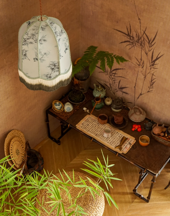 中式茶室｜竹丛掩清风，晨光照东墙