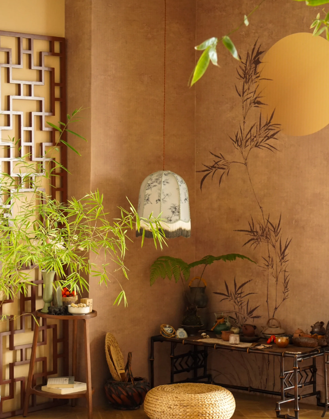 中式茶室｜竹丛掩清风，晨光照东墙