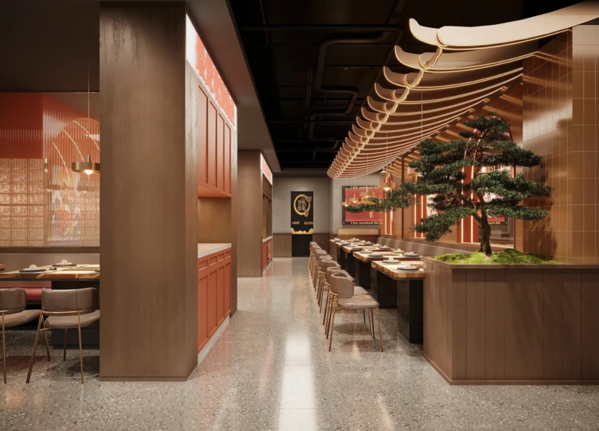 轻奢国潮风·酸菜鱼餐饮火锅店设计|赏析