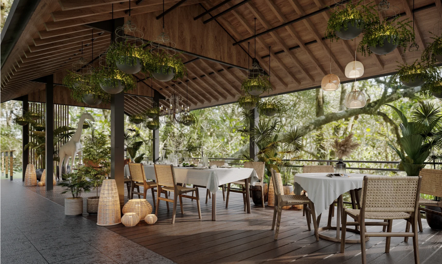 花艺餐厅效果图案例分享