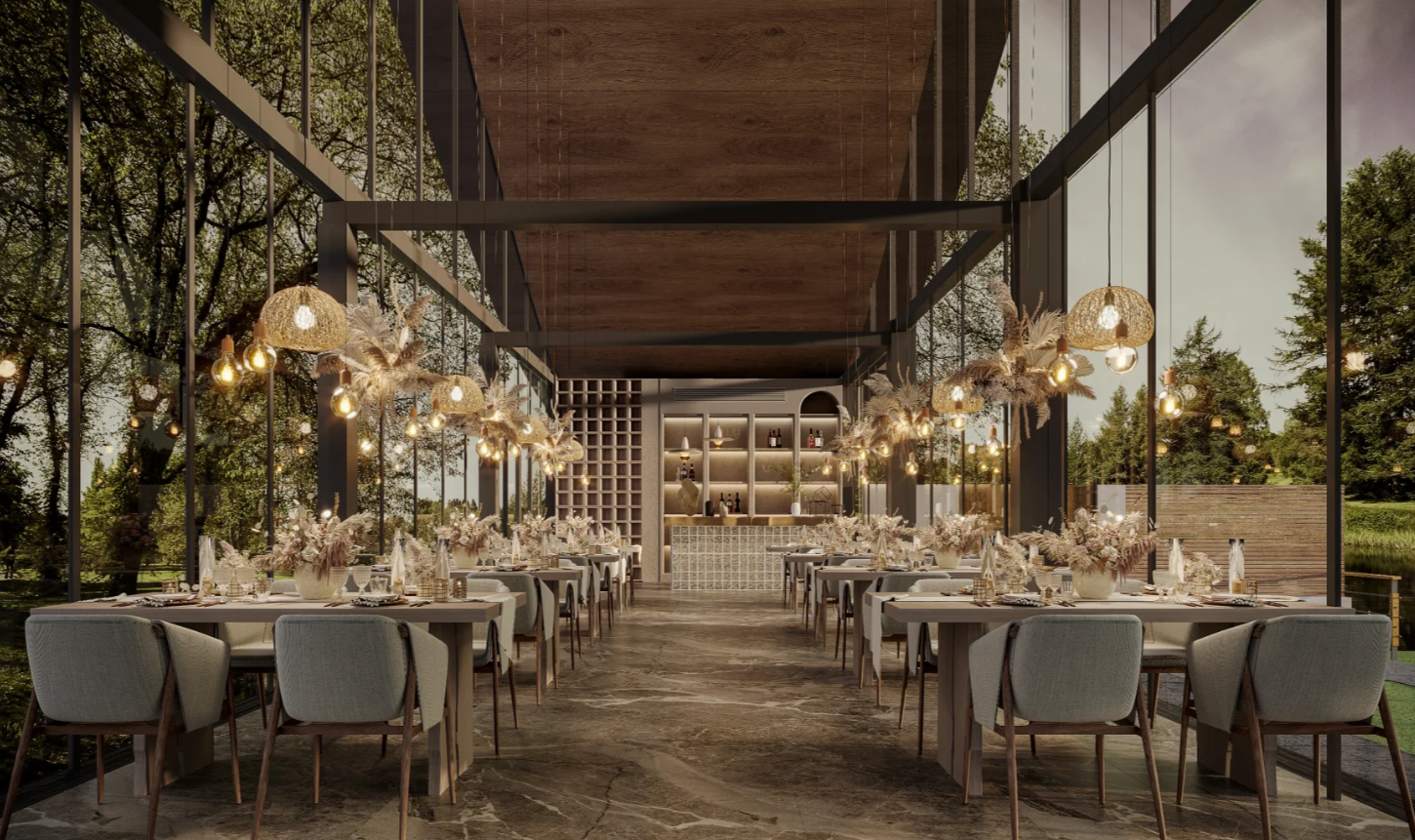 花艺餐厅效果图案例分享