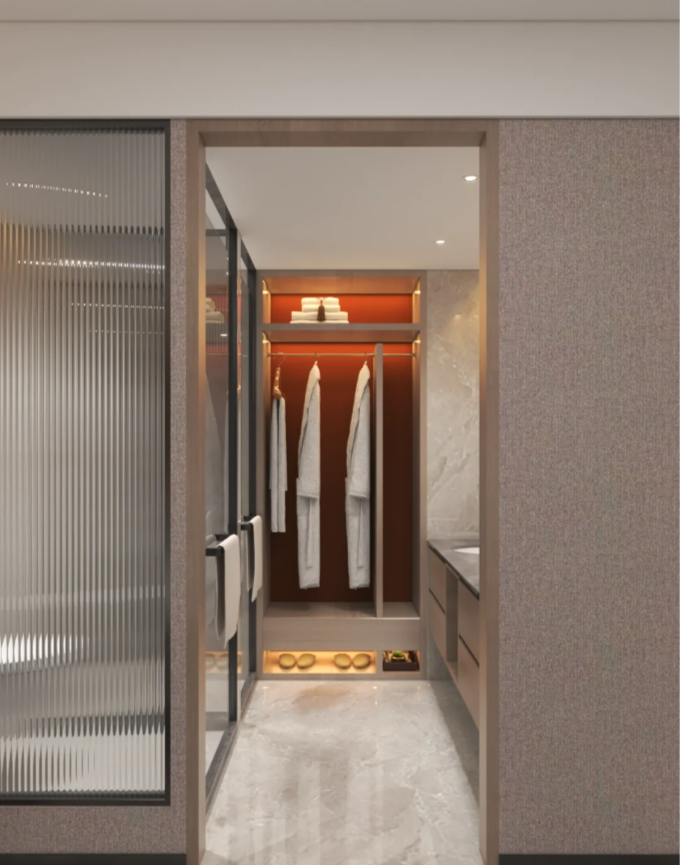 现代风酒店双人间客房定制案例