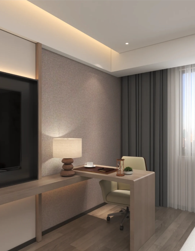 现代风酒店双人间客房定制案例