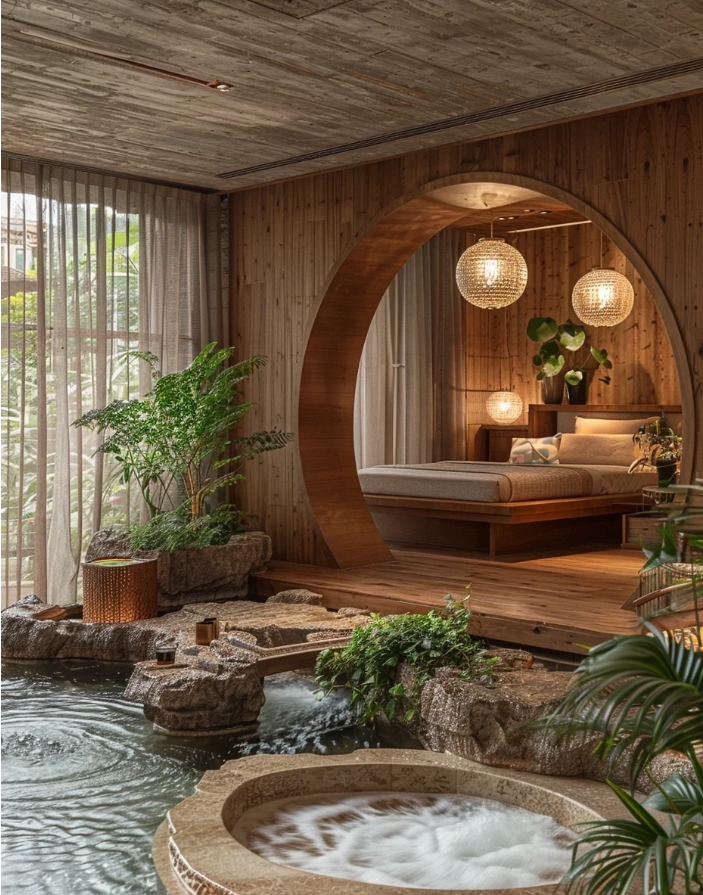 自然系生活方式，新中式会所概念图