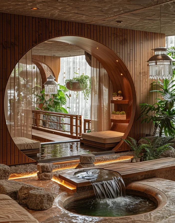 自然系生活方式，新中式会所概念图