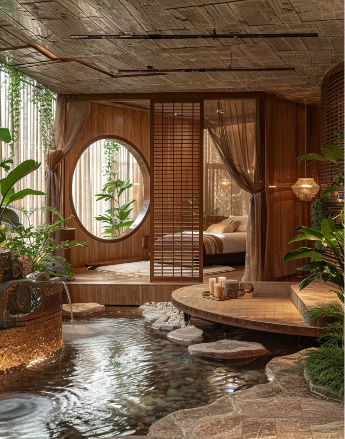 自然系生活方式，新中式会所概念图