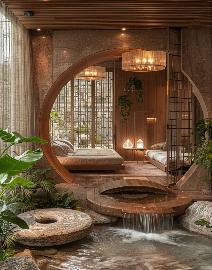 自然系生活方式，新中式会所概念图