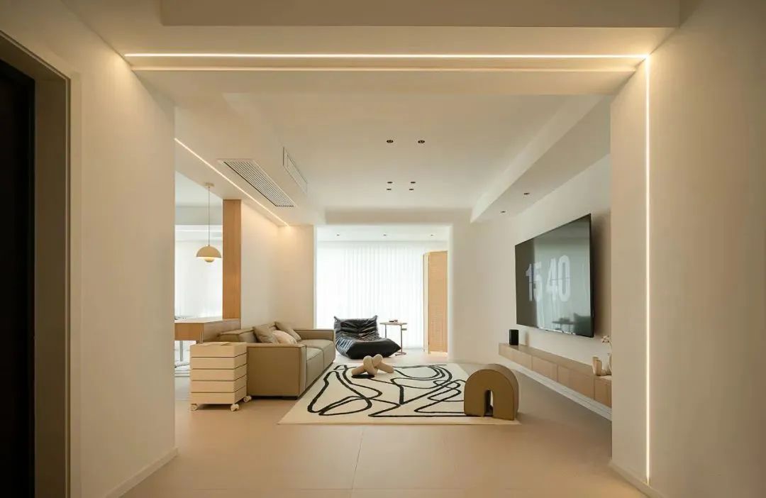 130㎡现代简约风，开放式空间设计，物尽其用，从温暖舒适中感受生活！