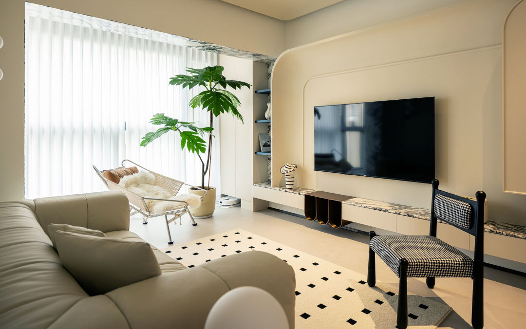 120㎡法式奶油风，弧形元素+可可蛋奶，入目皆是软糯与温柔！