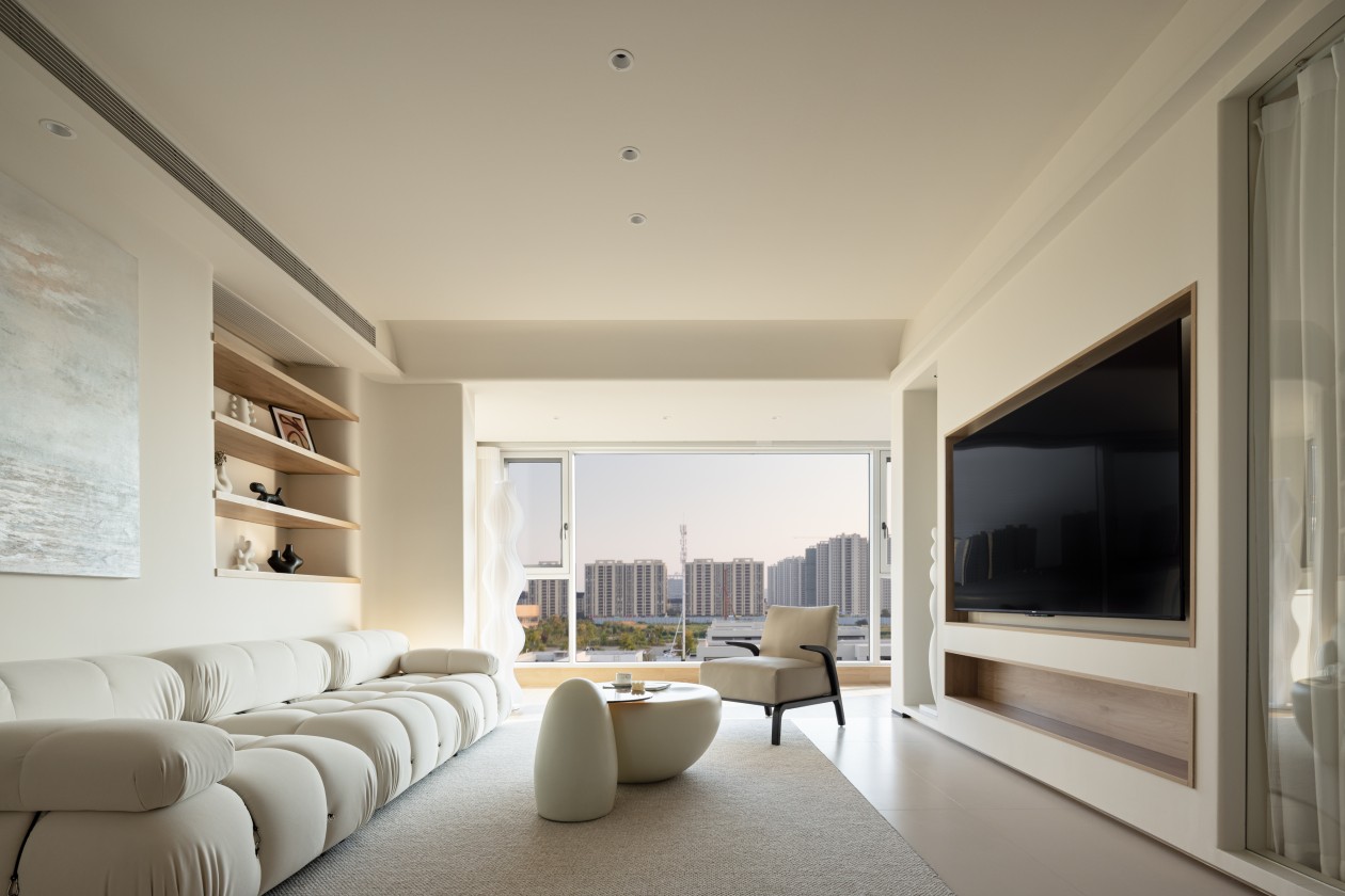 120㎡奶油风，让空间浑然一体