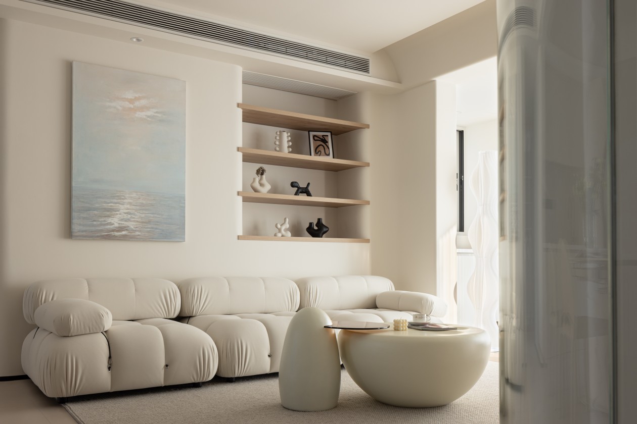 120㎡奶油风，让空间浑然一体