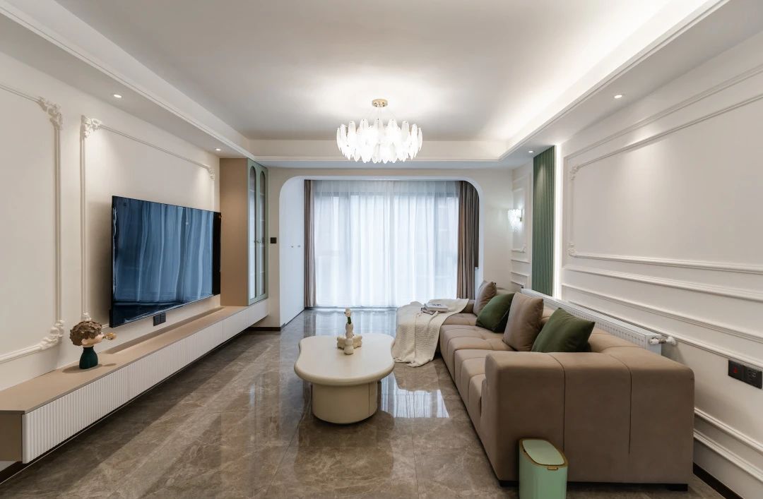  143㎡法式奶油：奶油绿+奶油白，精致中的一抹慵懒格调！