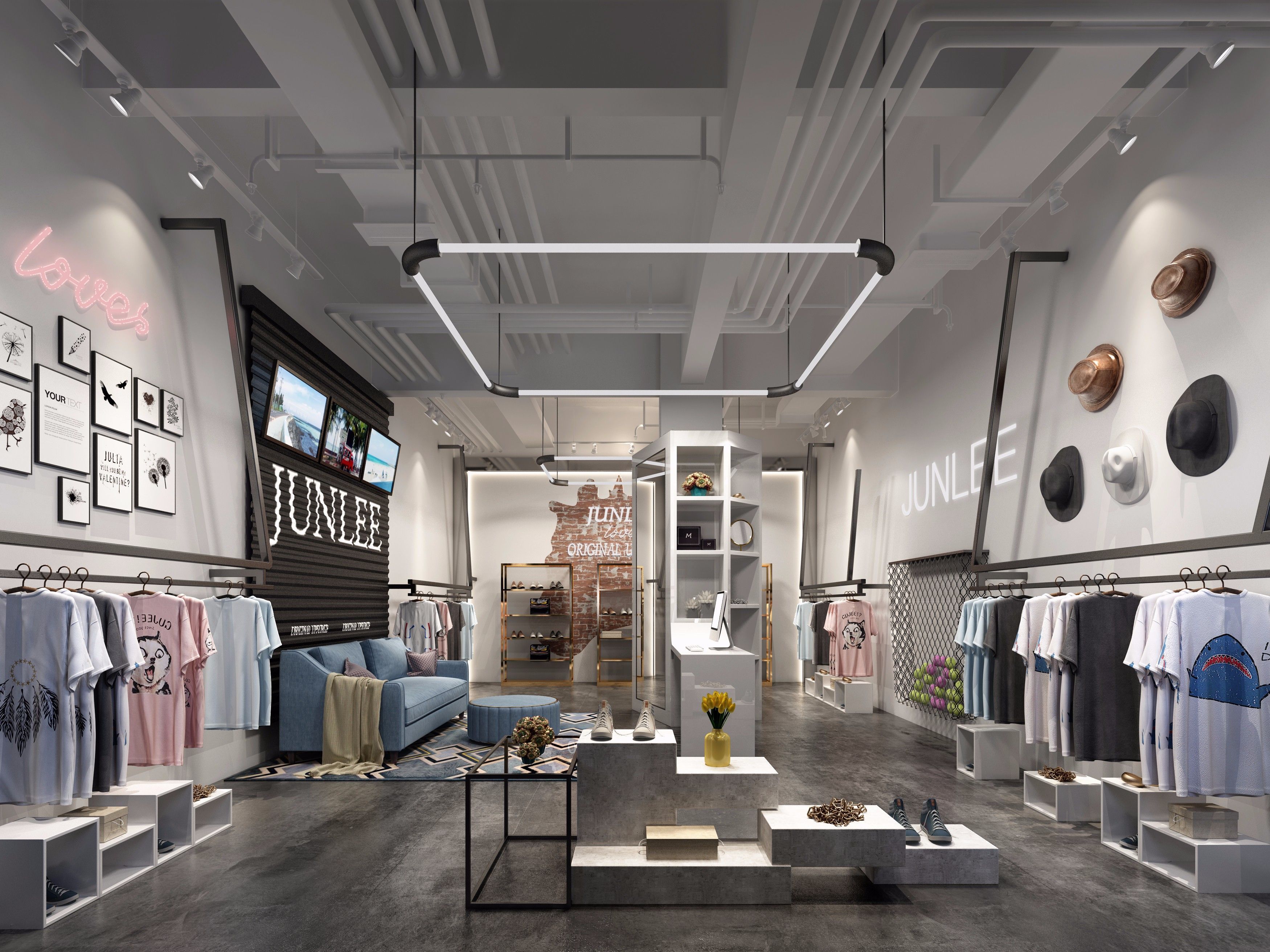 90平米 精品服装店装修图片