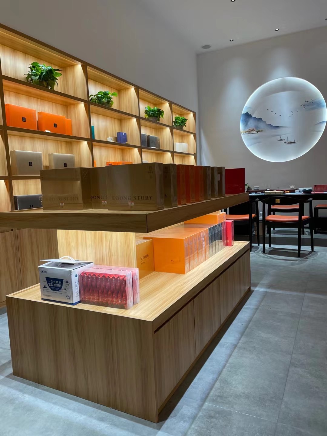 龙叙堂茶叶店装修完成效果