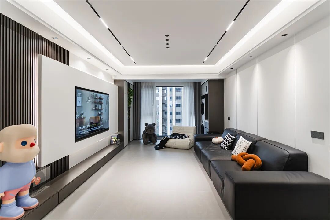 110㎡现代极简：黑白灰极致诠释，追求静谧与和谐的日常！