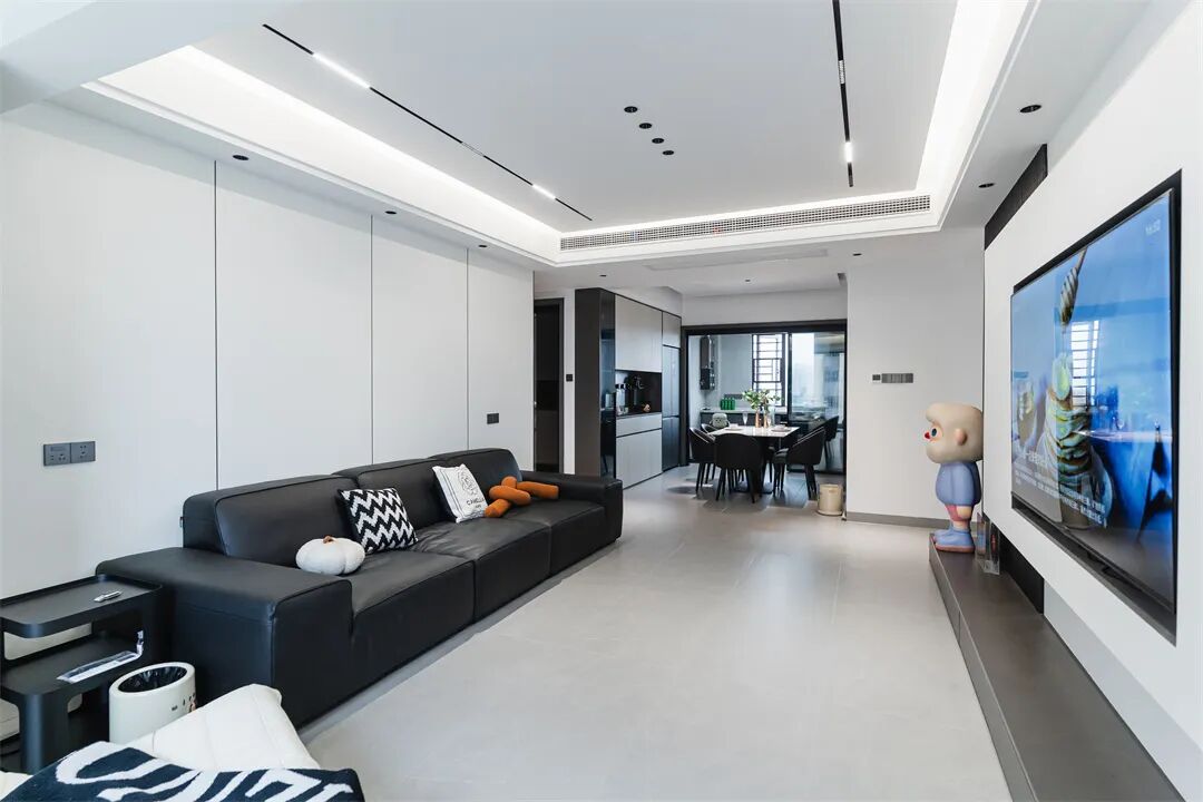 110㎡现代极简：黑白灰极致诠释，追求静谧与和谐的日常！