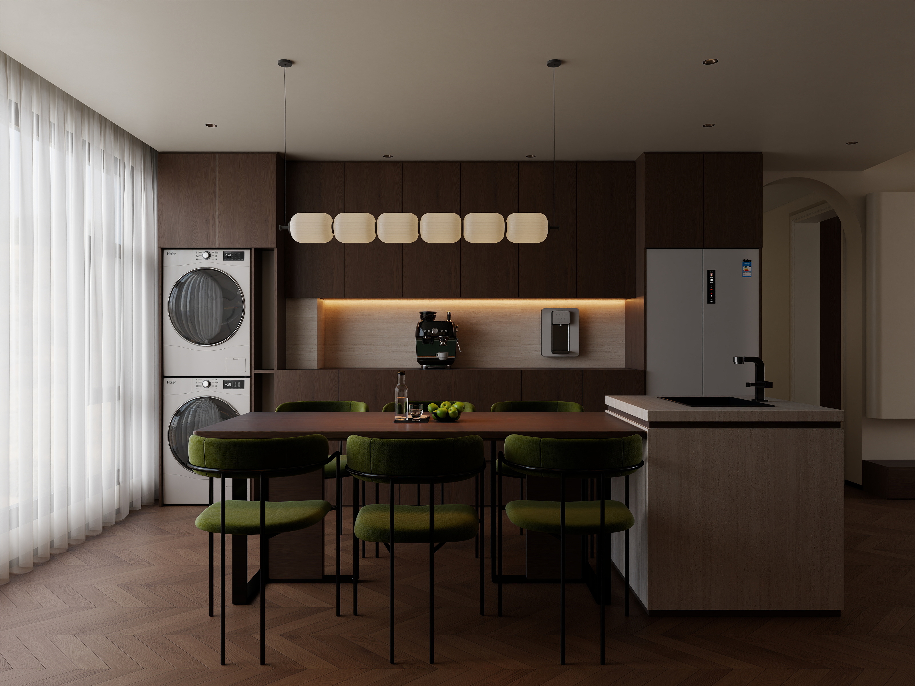 130平爆改法式奶油风客餐厅大气通透，居家不二选择