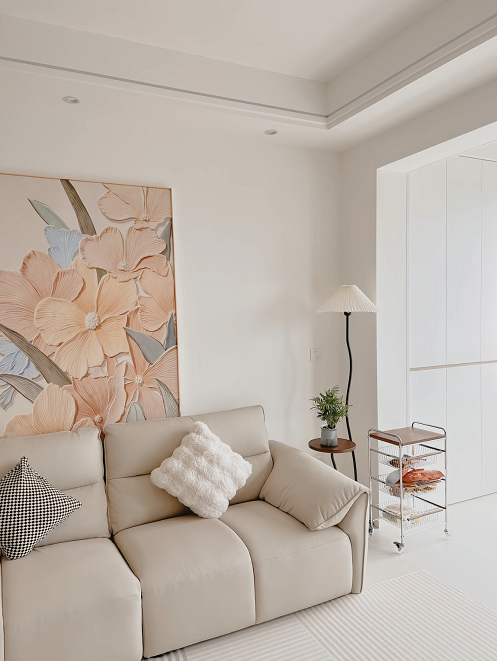 130平简约风格，简约用色搭出温情，越简单反而越高级