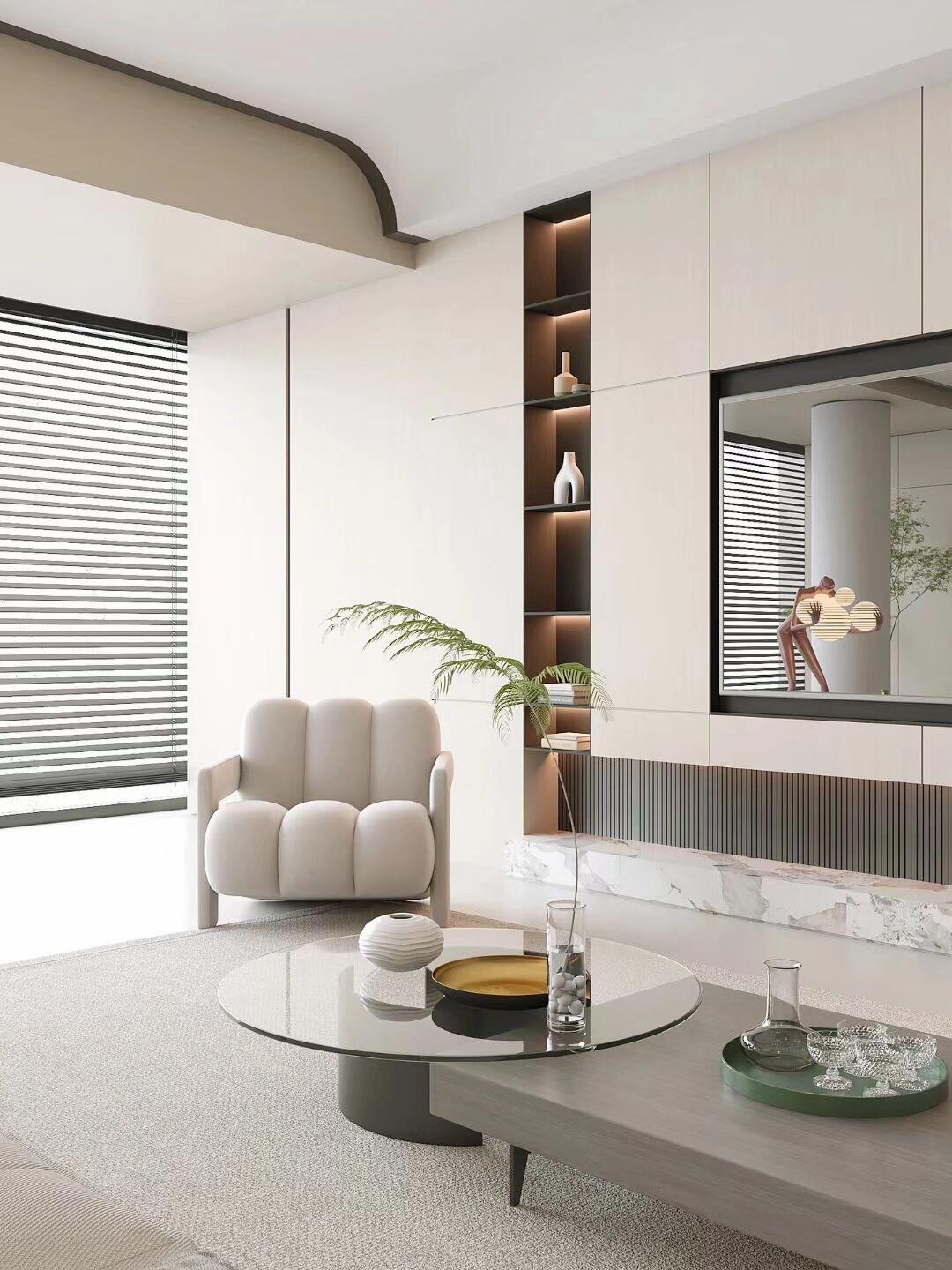 130平简约风格。温柔浅色系，以减法没学重塑空间形态！