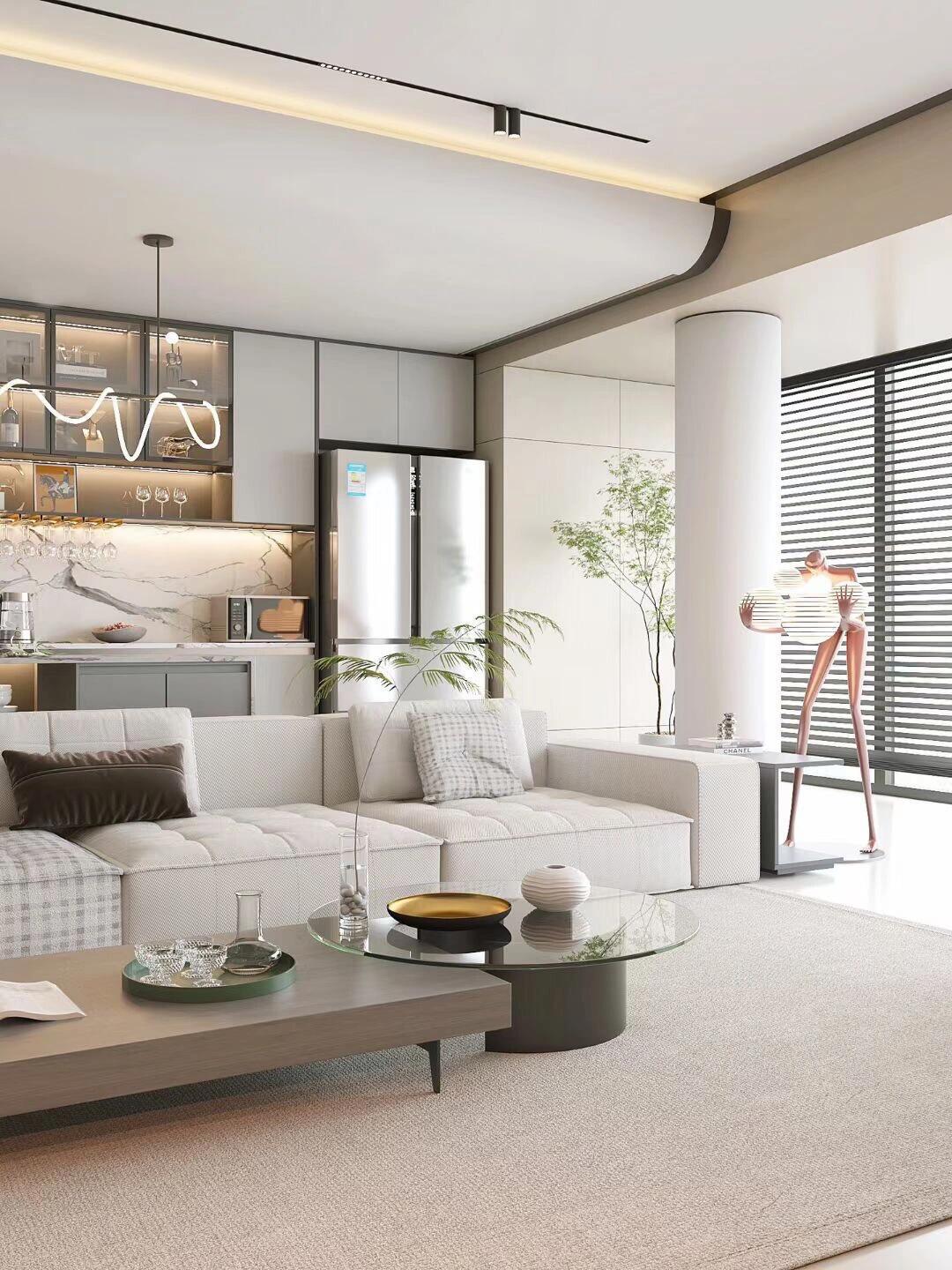 130平简约风格。温柔浅色系，以减法没学重塑空间形态！