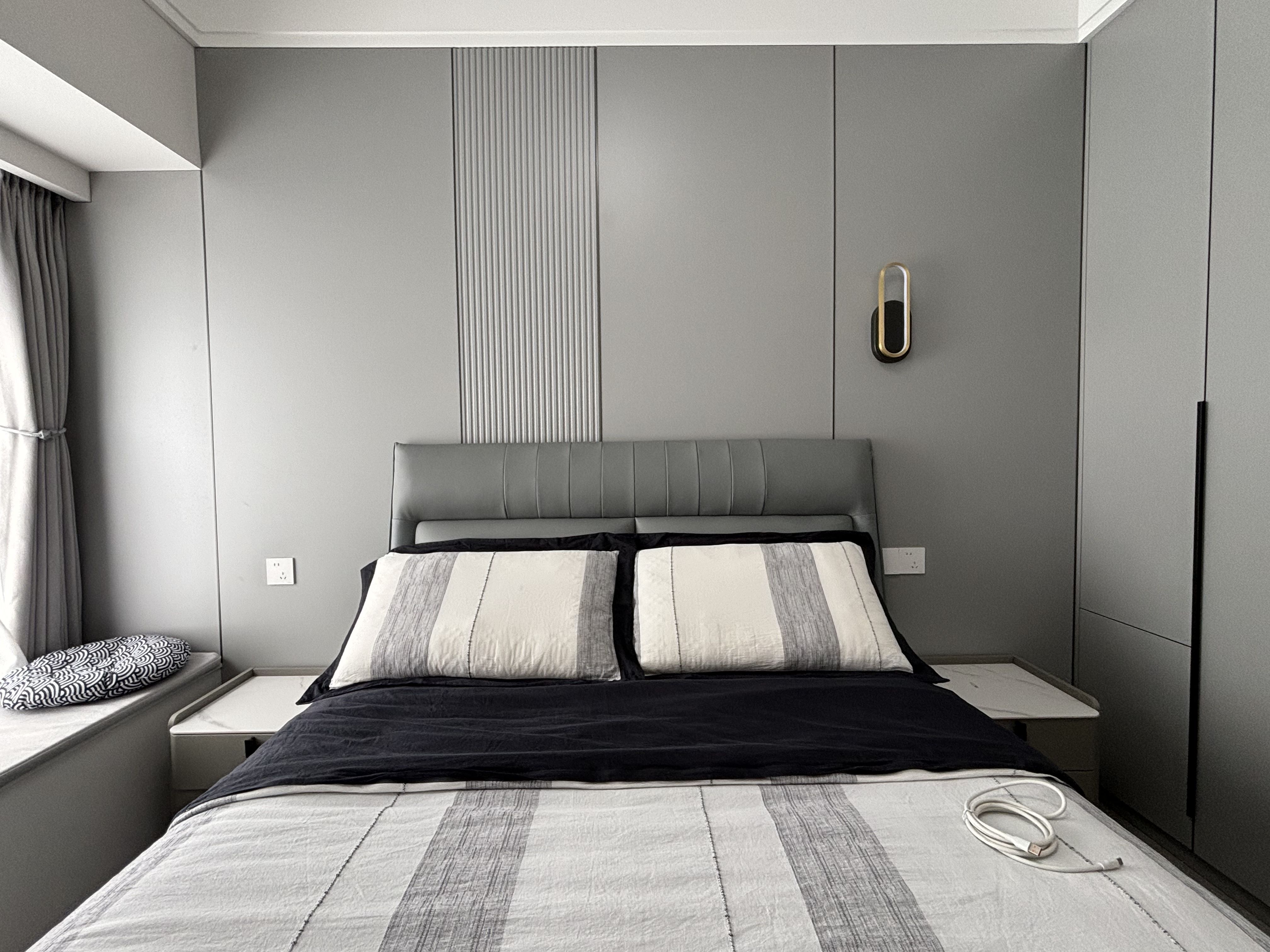 120平贝壳粉和中木灰演绎简约风格，温馨治愈系