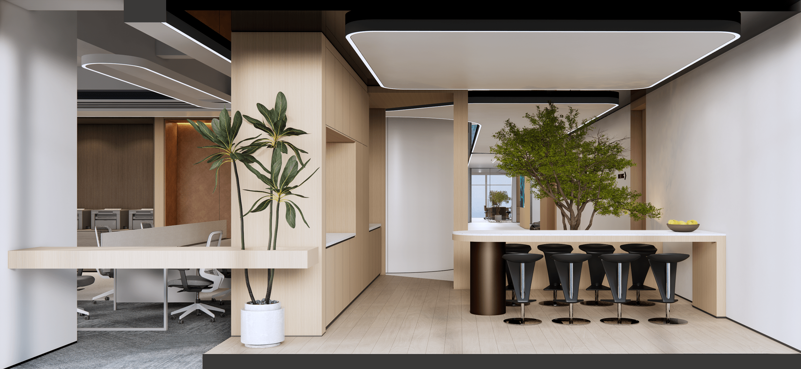 A组520㎡原木风办公室装修