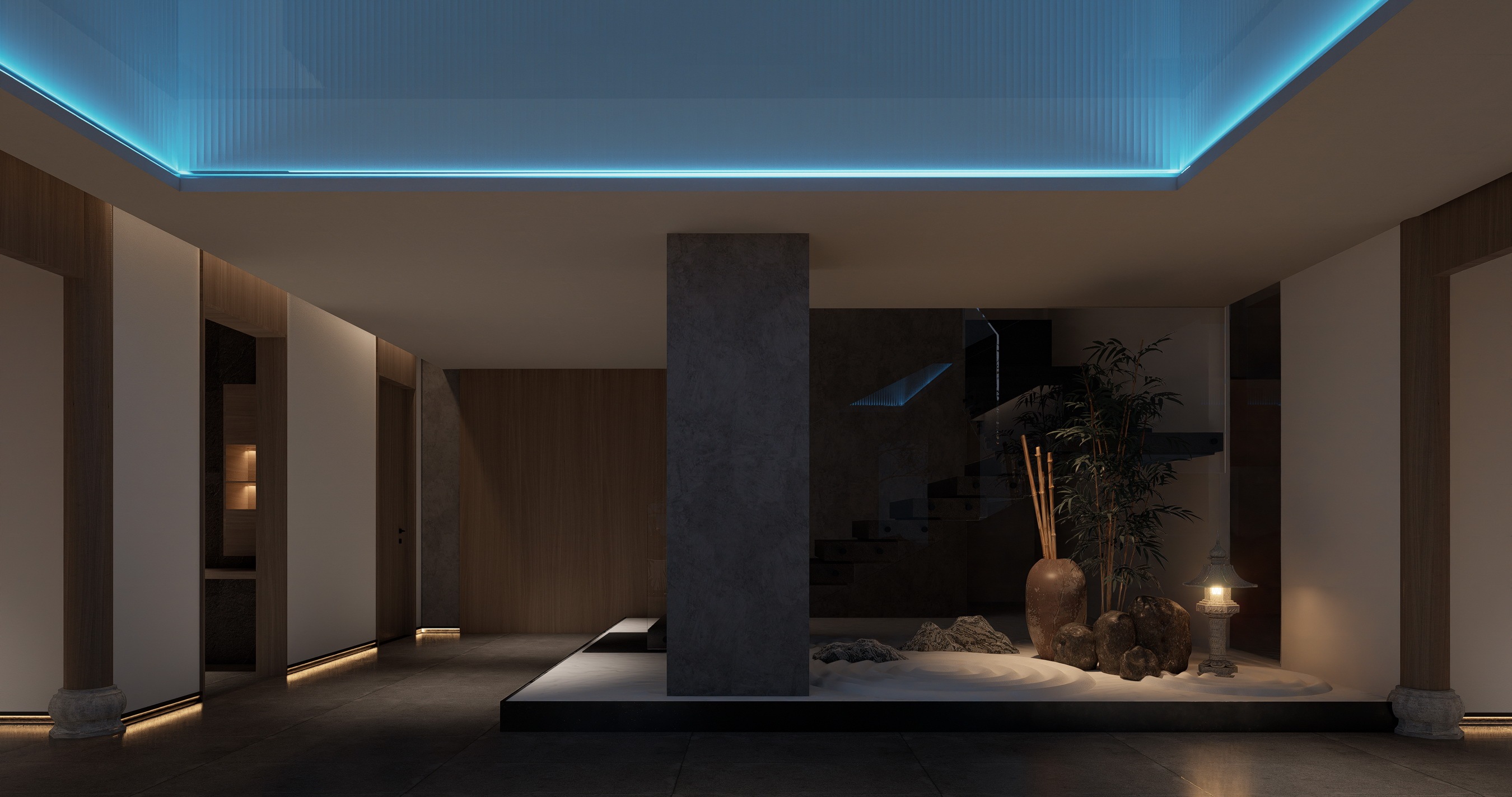 D组305㎡现代中古风茶室装修