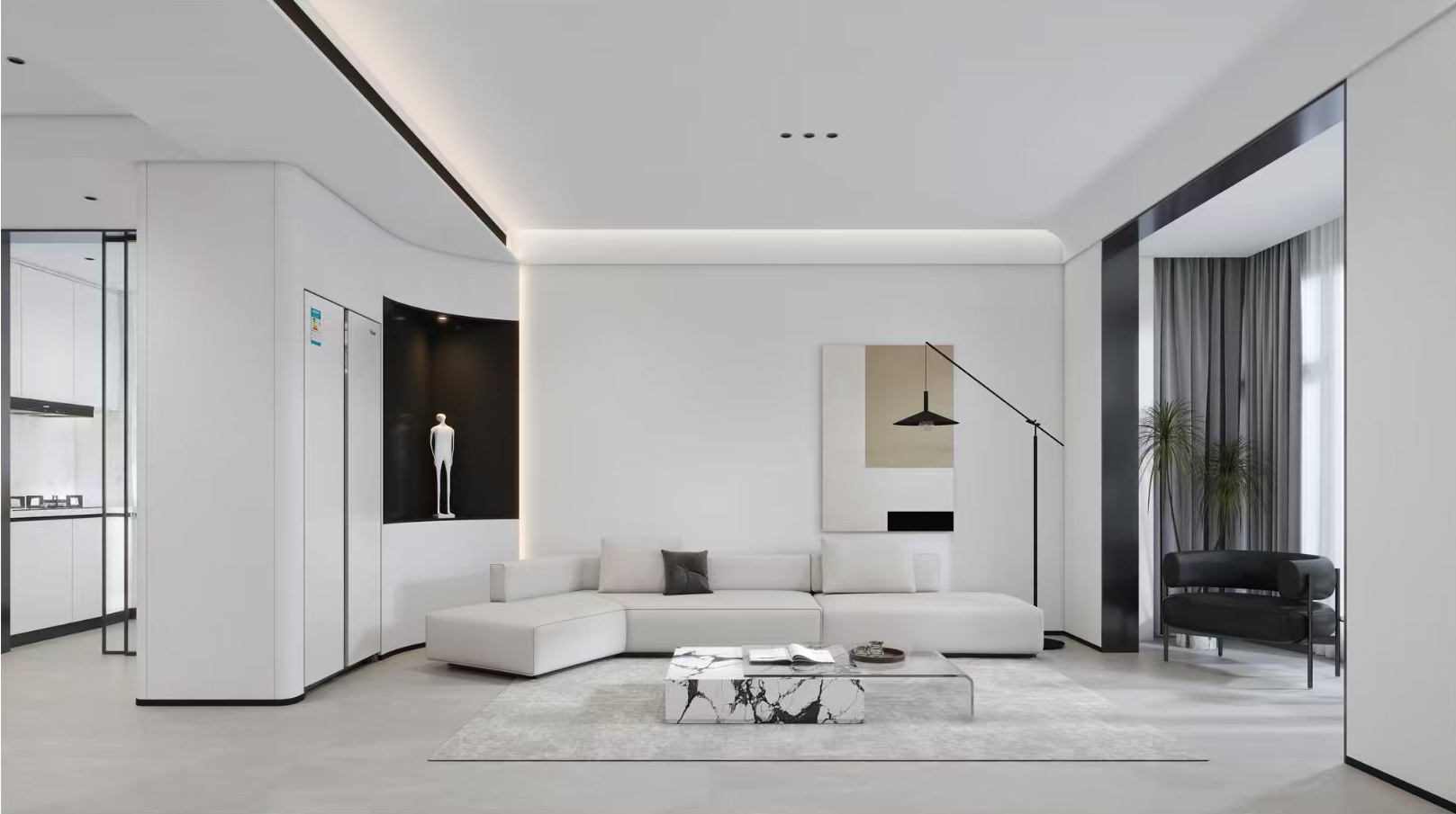 130平现代极简风格