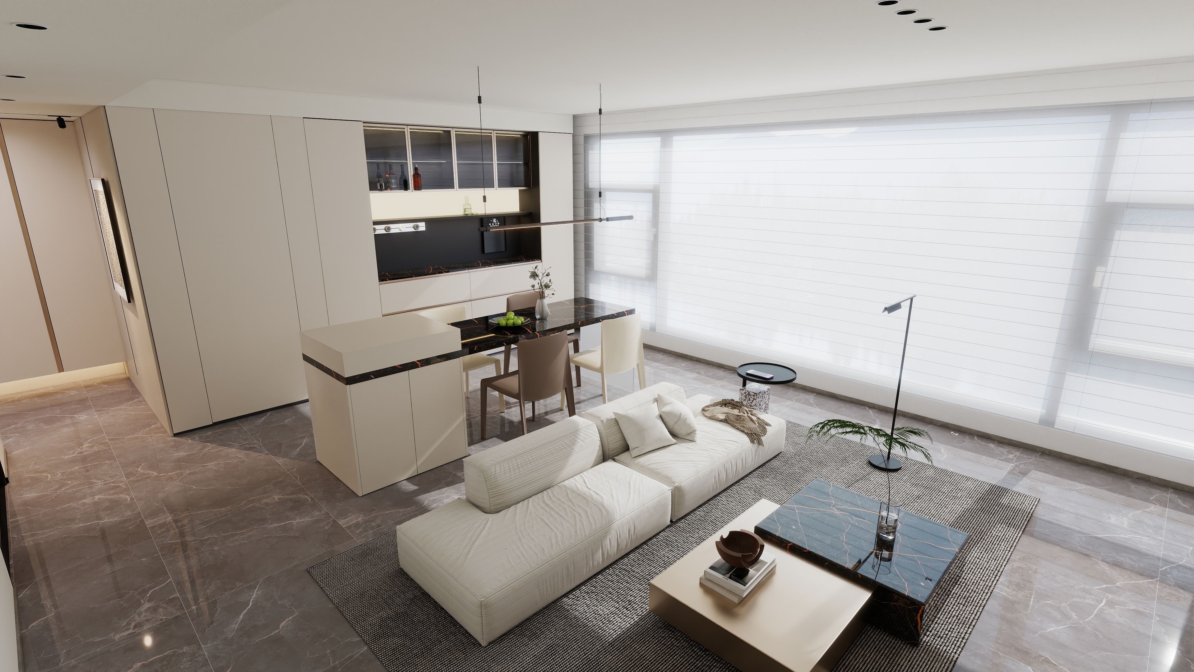 成都-越秀湖与白 129㎡ 自然极简主义