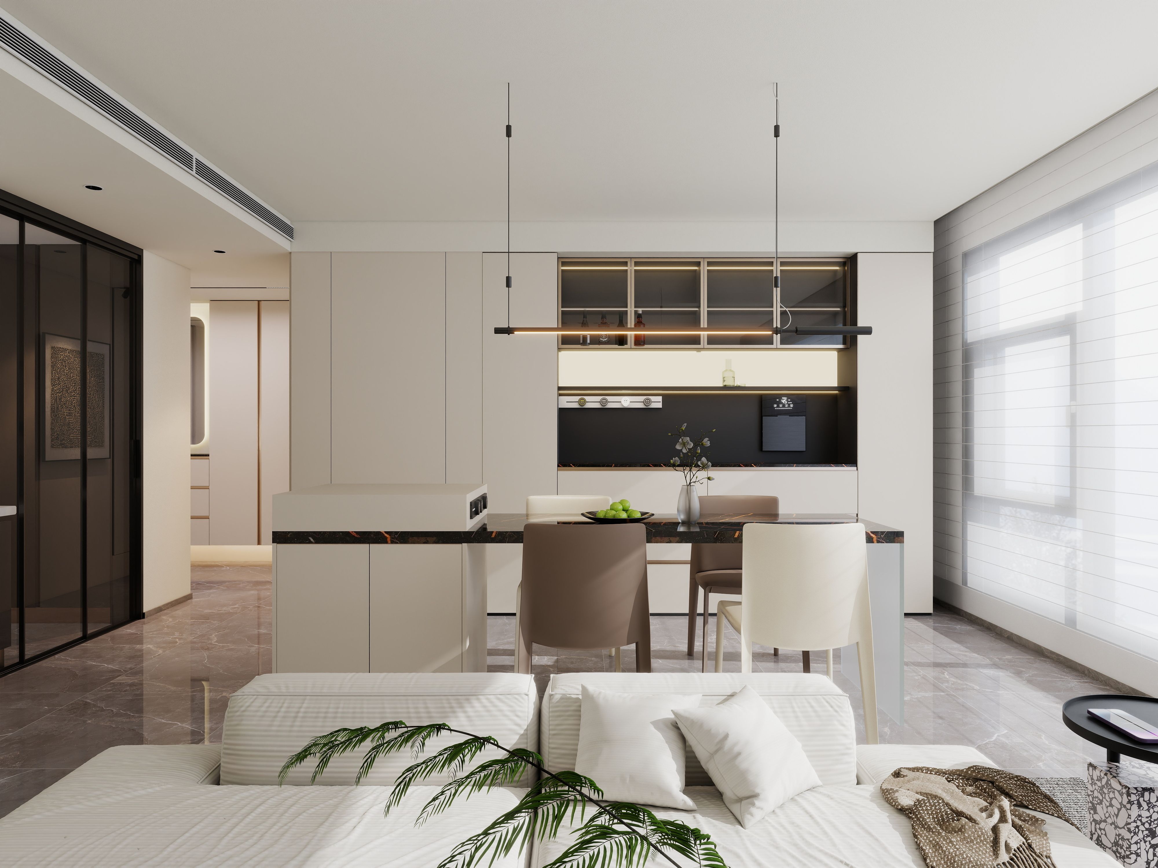 成都-越秀湖与白 129㎡ 自然极简主义