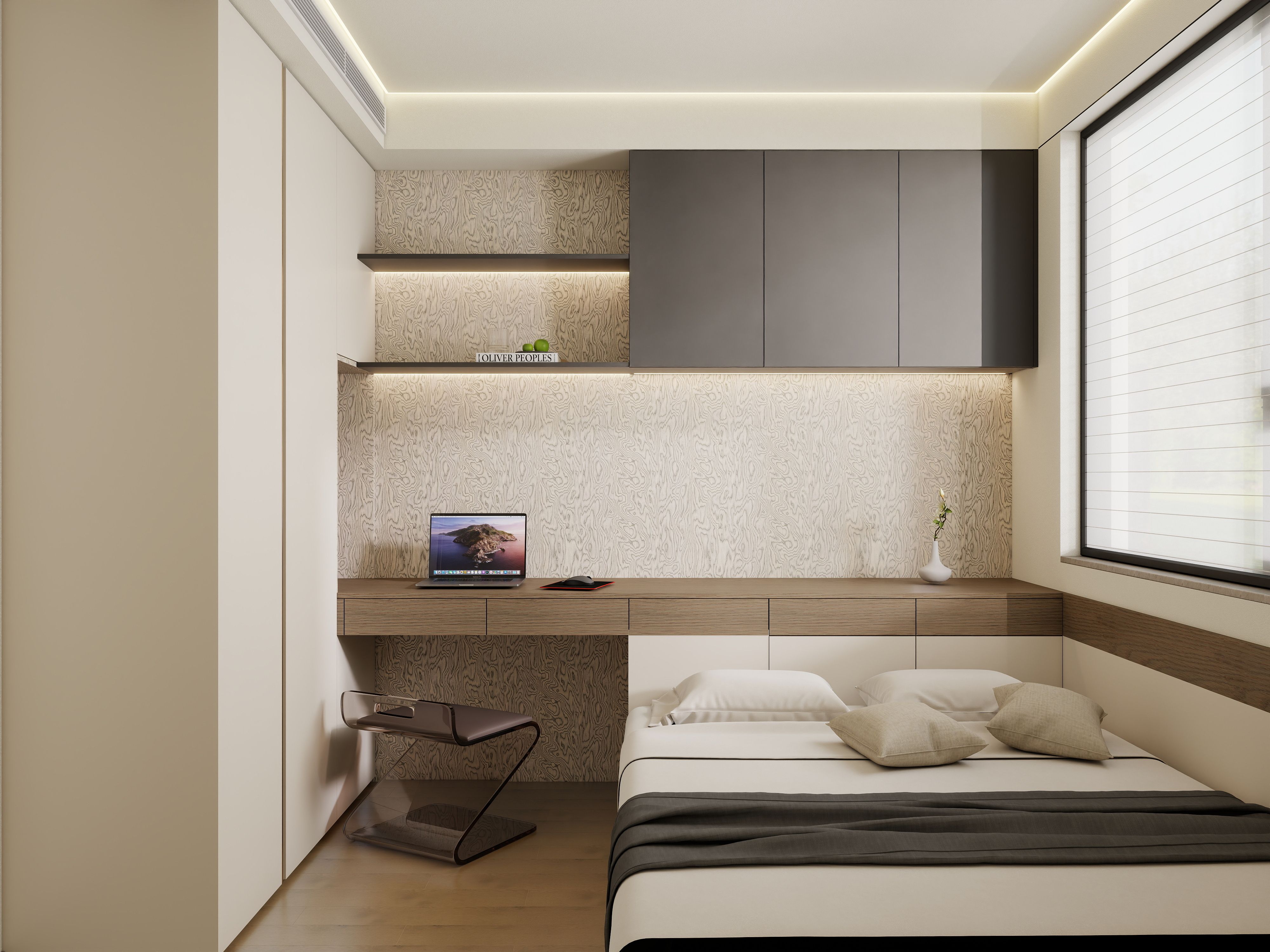 成都-越秀湖与白 129㎡ 自然极简主义