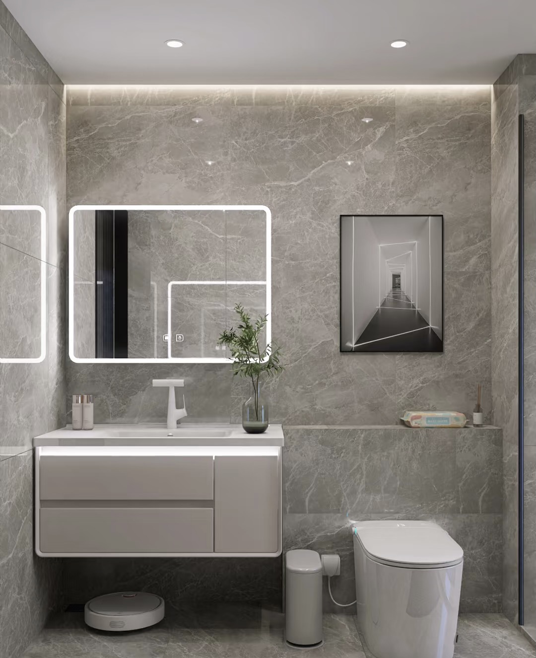 浅灰瓷砖卫生间案例分享