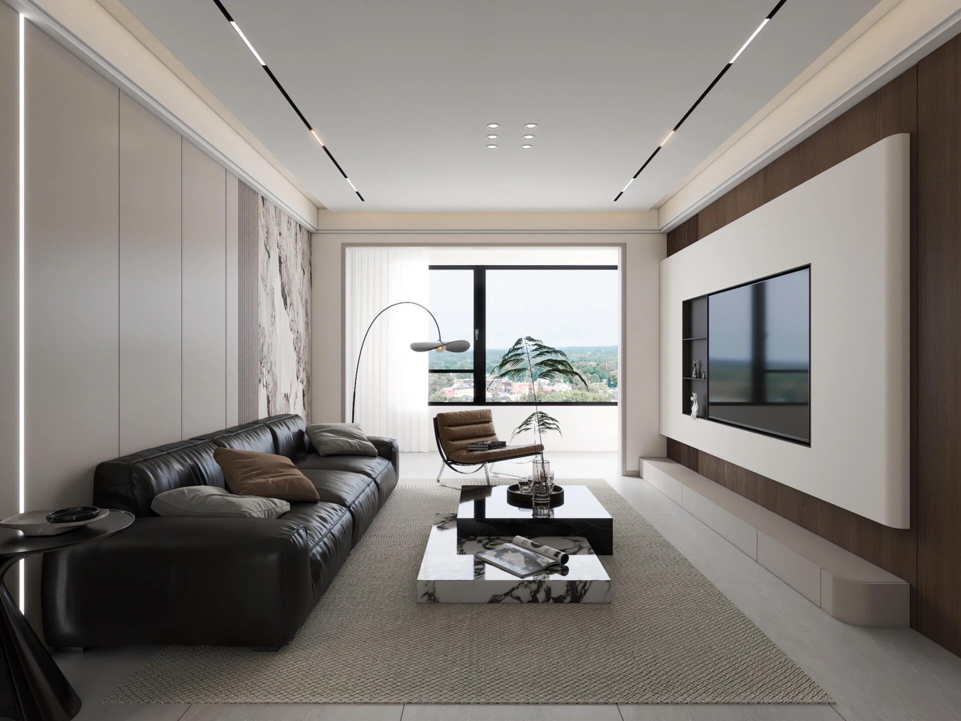 130平现代风格，黑白灰的经典碰撞，打造极简质感生活！