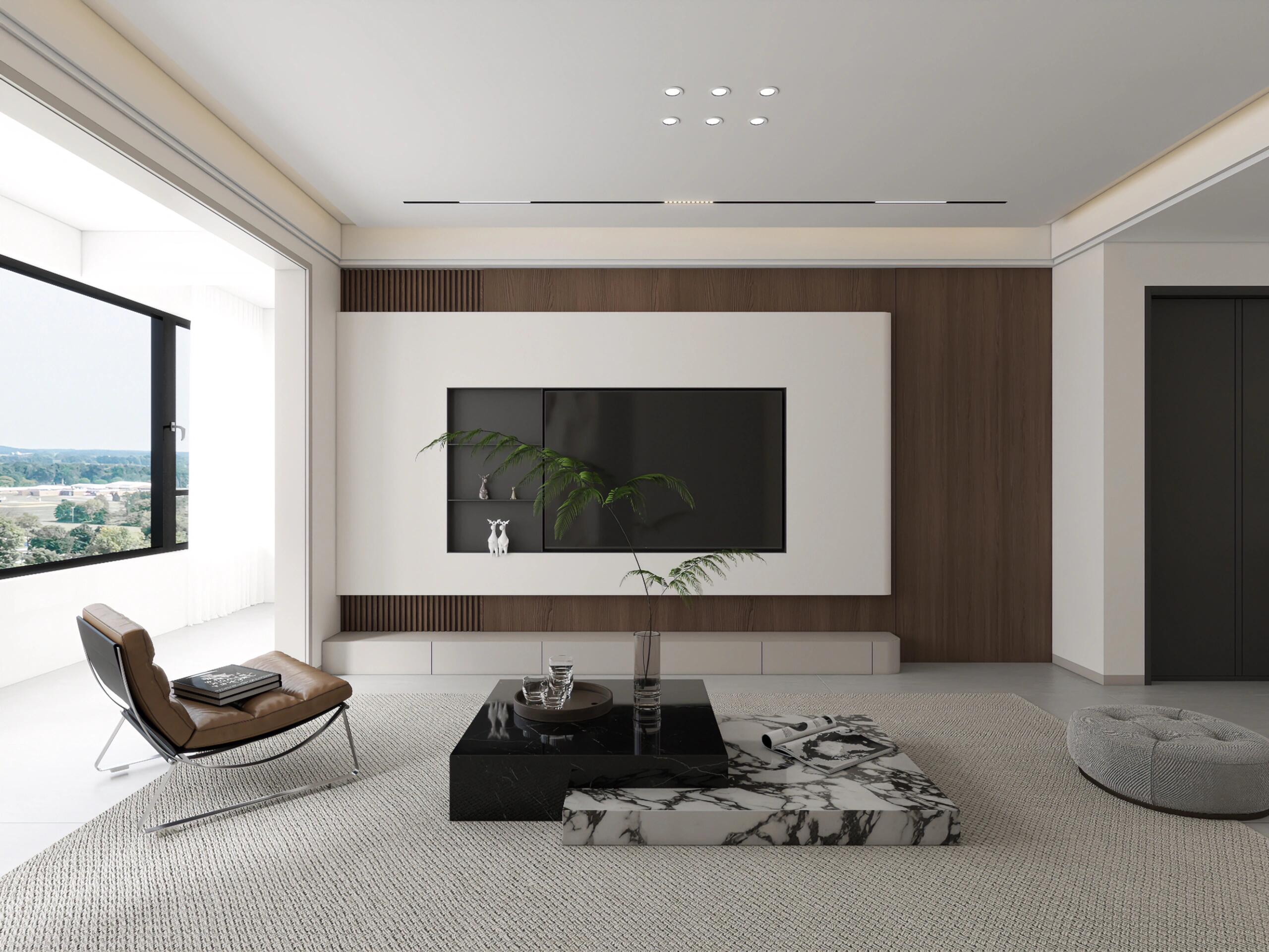 130平现代风格，黑白灰的经典碰撞，打造极简质感生活！