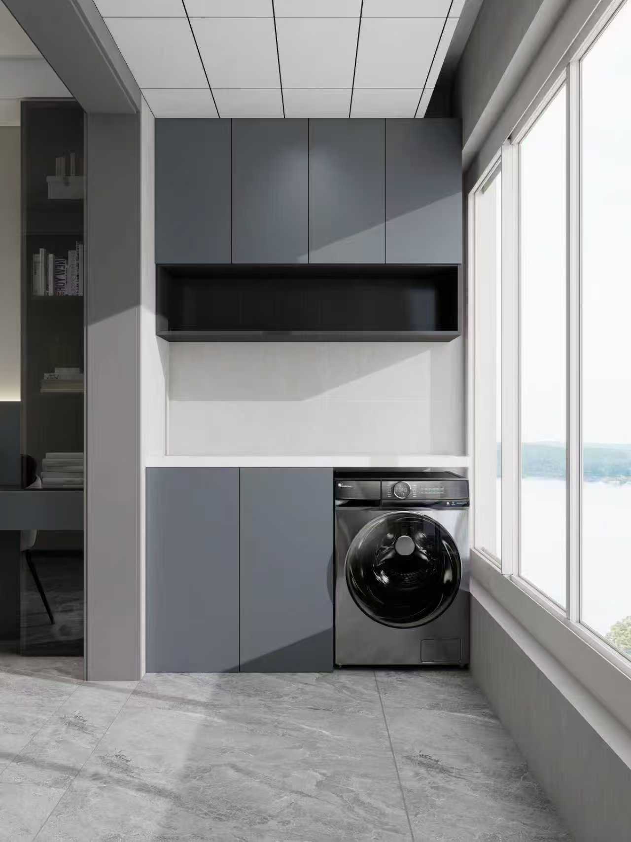 120平现代简约风格，简约设计|全屋黑白灰三色为主。