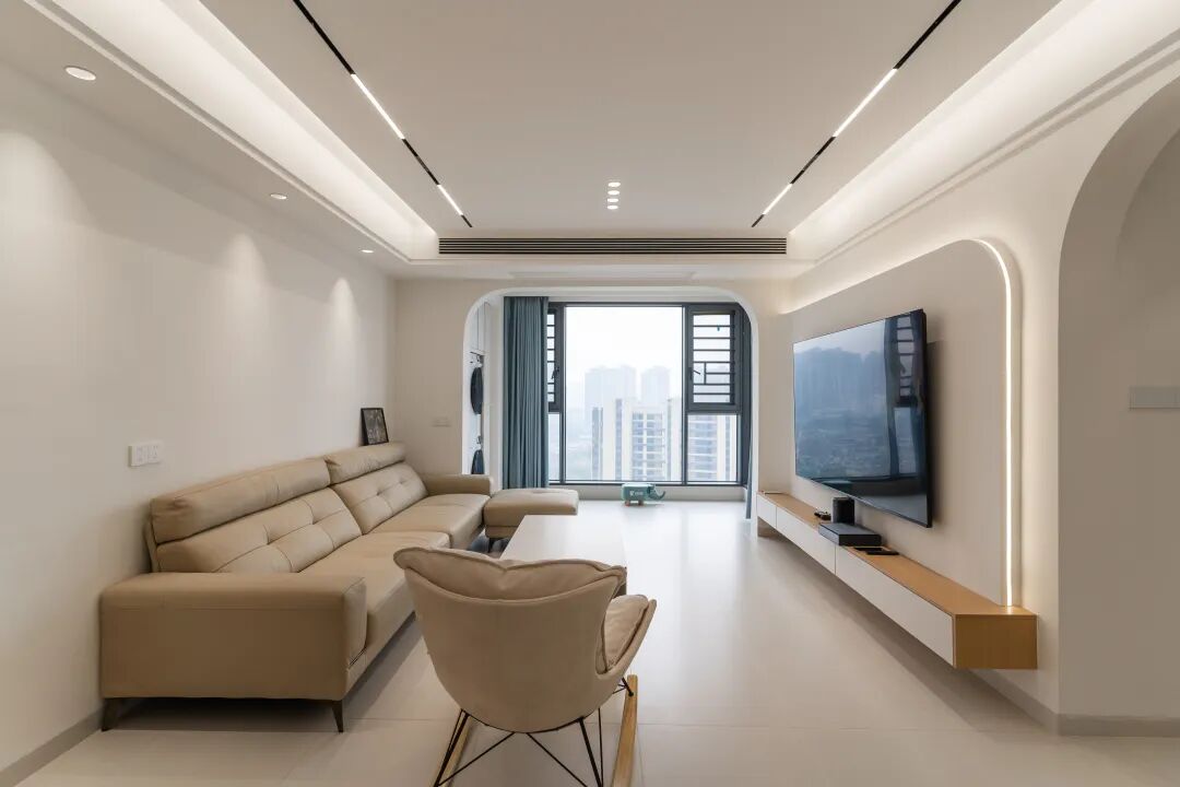 108㎡奶油原木风格：给装修做减法，给生活做加法！