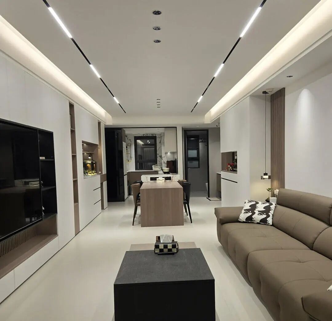 116㎡现代极简｜无主灯设计真的很有高级感！