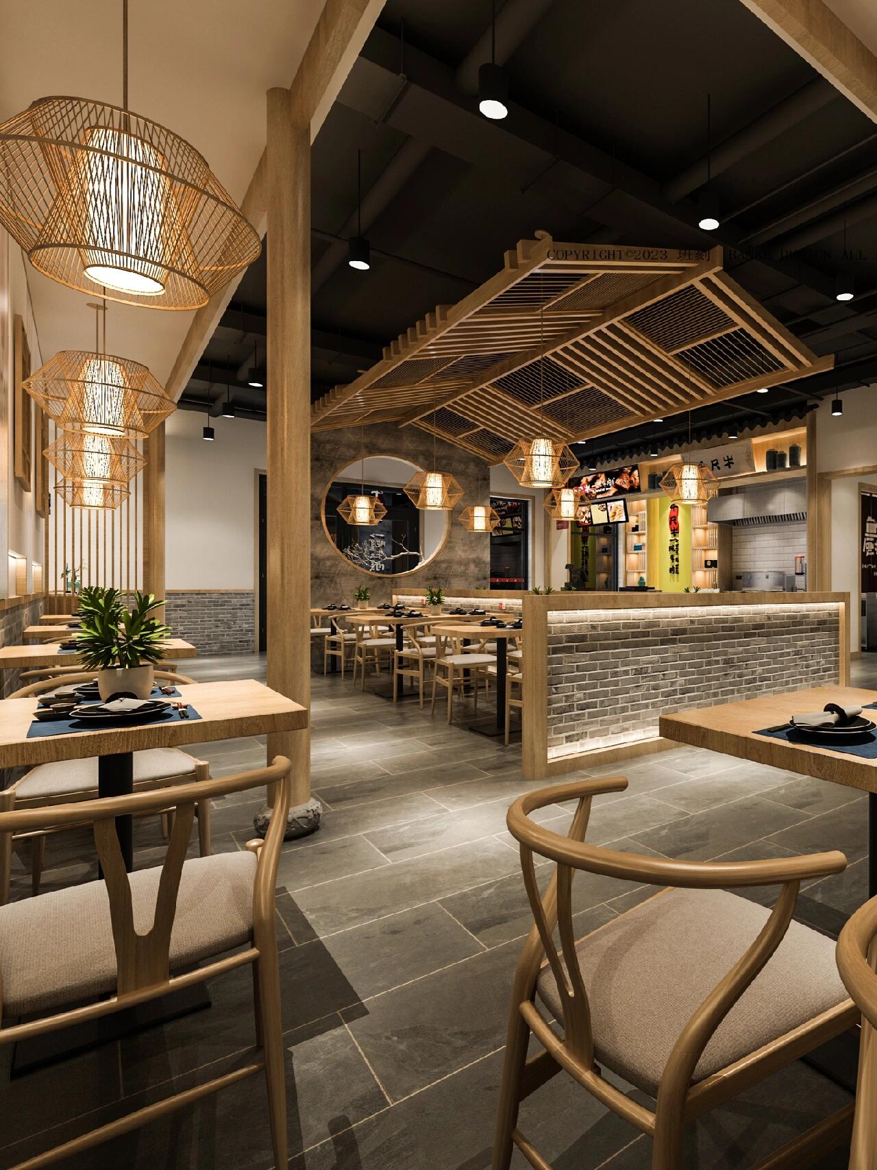 中餐厅，风格：新中式，260平米。造价：15.7万。