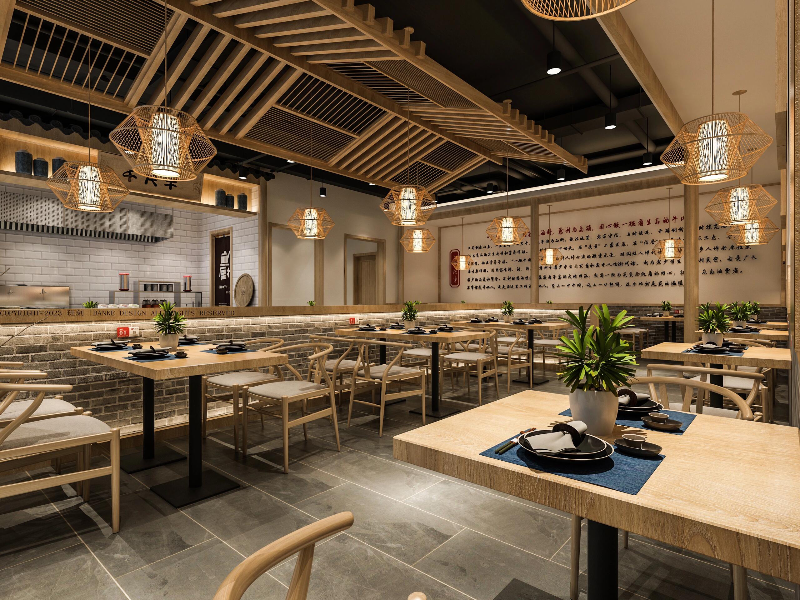 中餐厅，风格：新中式，260平米。造价：15.7万。