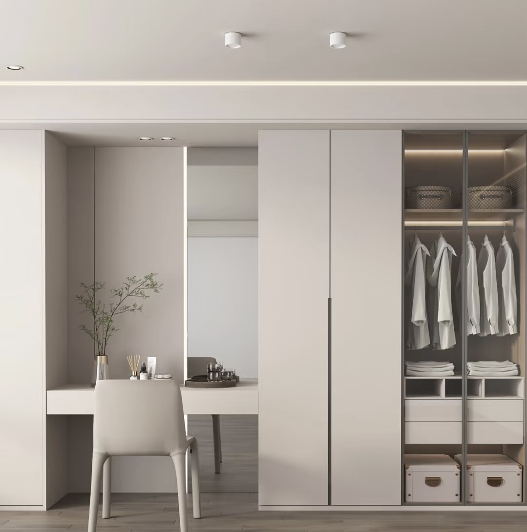 127平全屋定制案例分享，衣柜梳妆台一体设计，功能与颜值完美结合!