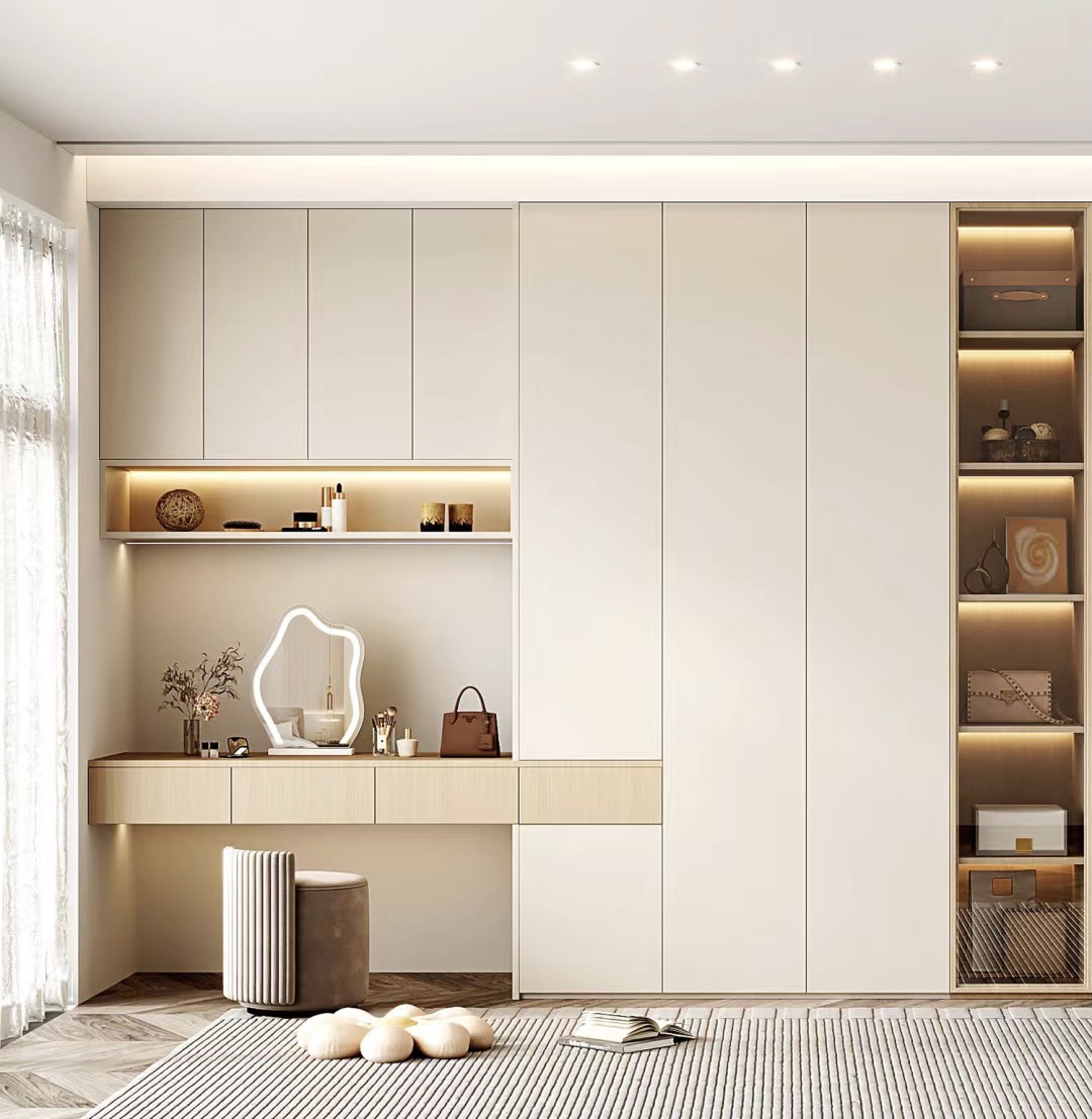127平全屋定制案例分享，衣柜梳妆台一体设计，功能与颜值完美结合!