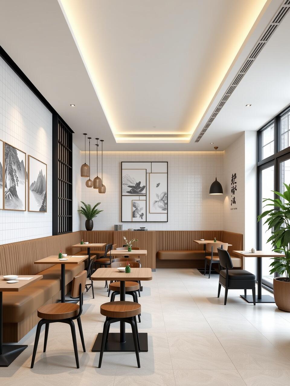 110平商铺装修案例，原木简约风格