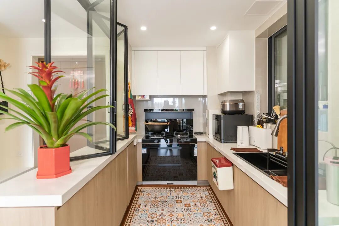 118㎡治愈系奶油风：一场来自厨房与客餐厅的温柔对话！