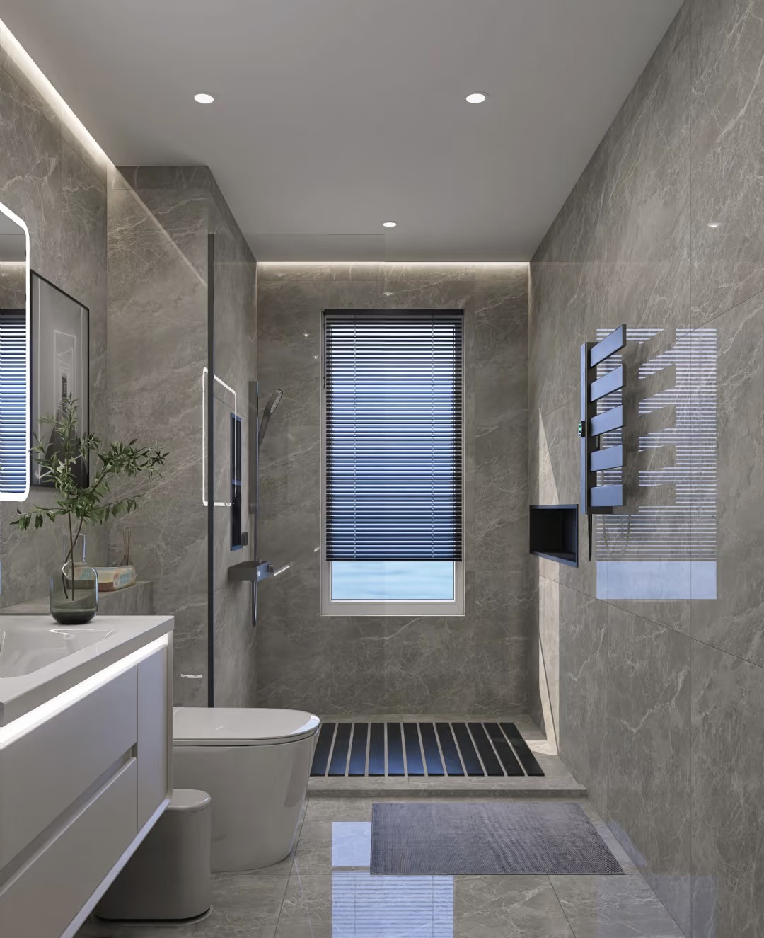 浅灰瓷砖卫生间案例分享